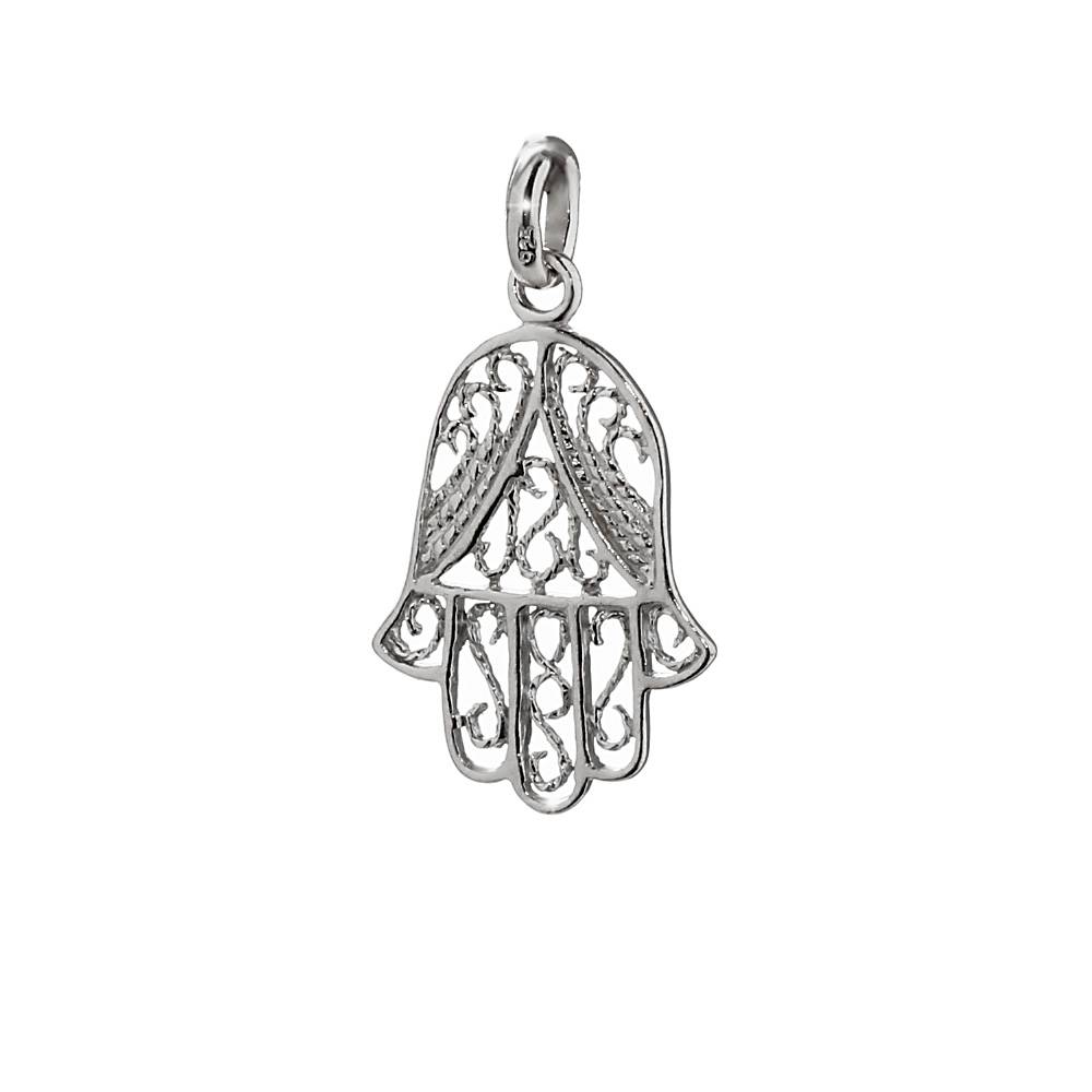MANO di FATIMA ciondolo o orecchini in argento sterling 925 Eye of Fatima charm - Foto 13 di 13