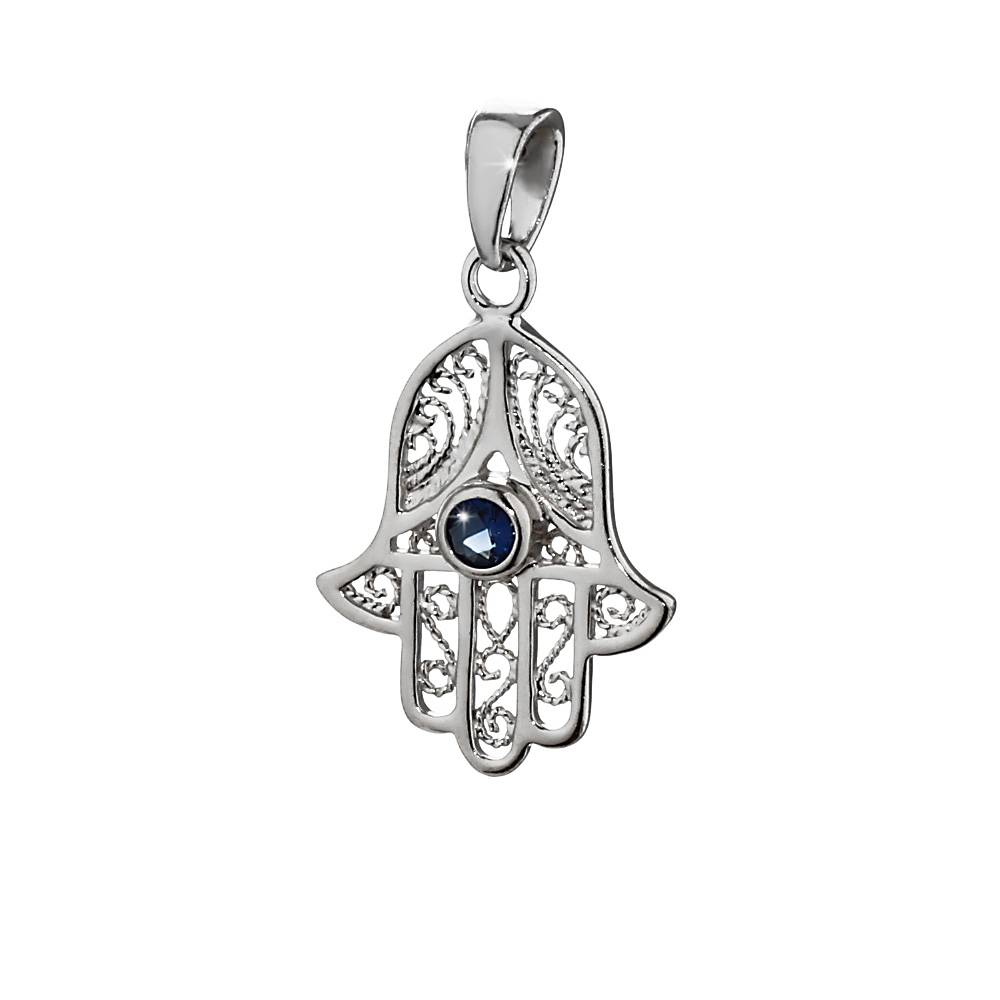 MANO di FATIMA ciondolo o orecchini in argento sterling 925 Eye of Fatima charm - Foto 12 di 13