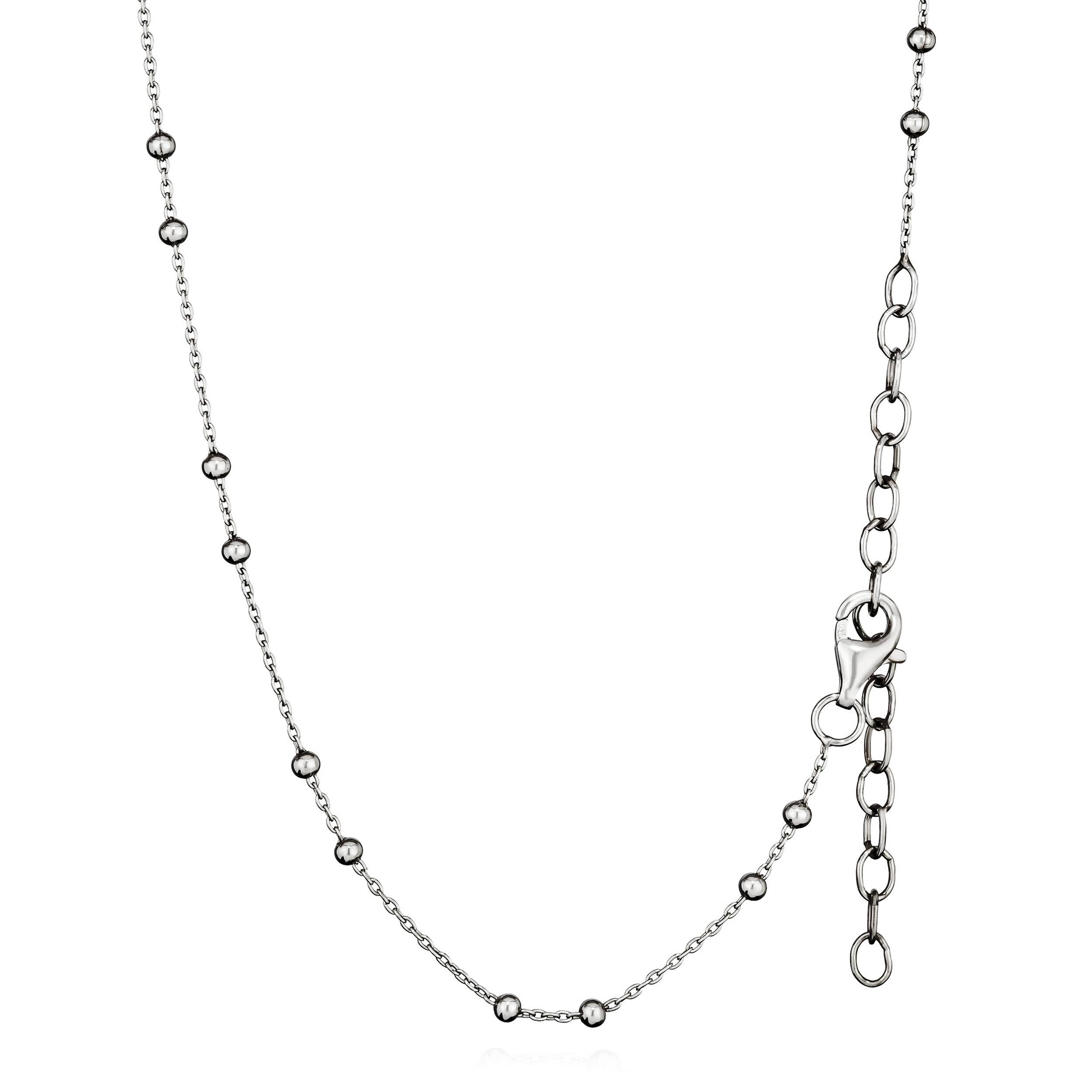 Längenverstellbare Kugelkette 45/40+5cm 925 Silber rhodiniert 2mm breit Halskett - Bild 4 von 5