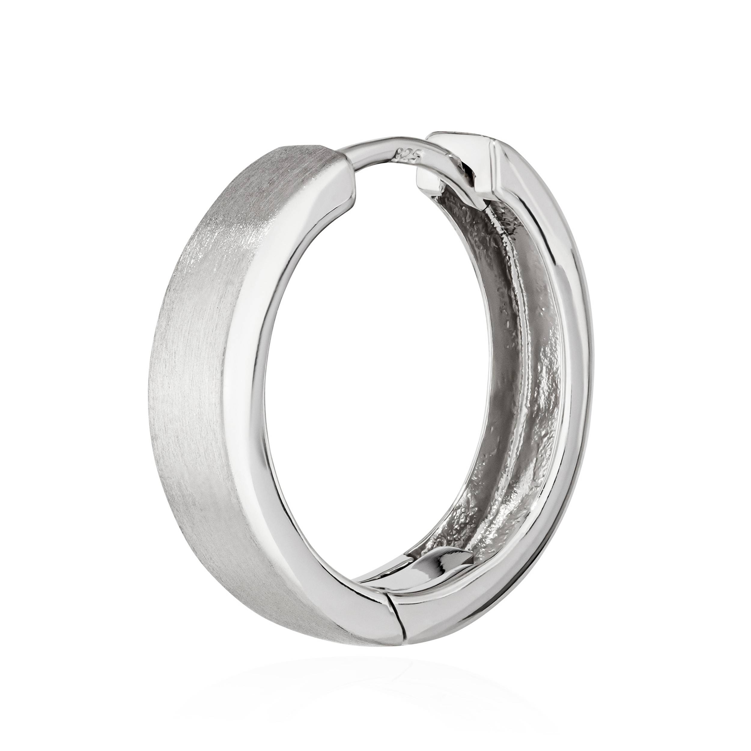 Singolo 925 classico argento sterling creolo pieghevole antiurto donna uomo - Foto 16 di 31