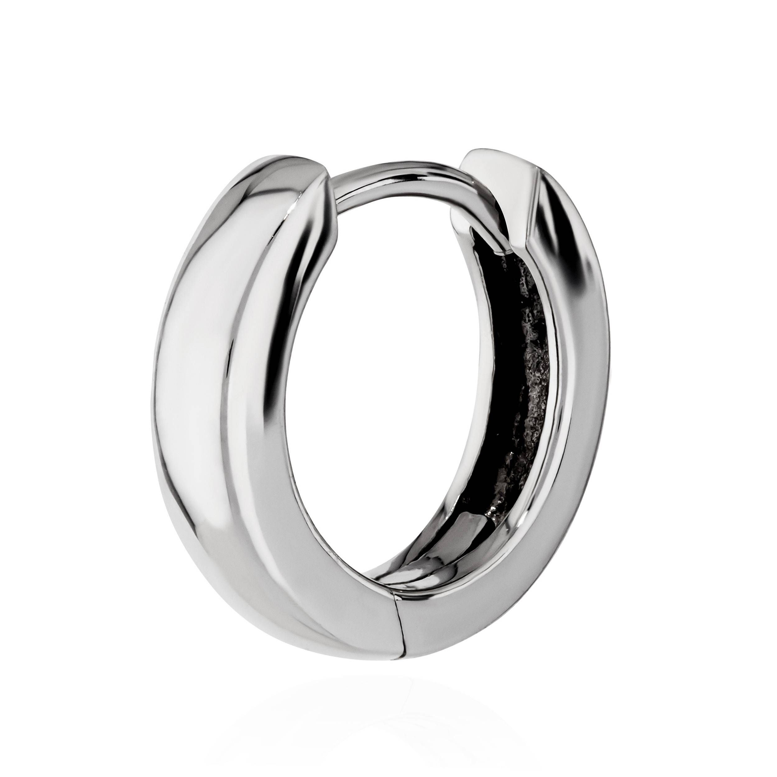 Singolo 925 classico argento sterling creolo pieghevole antiurto donna uomo - Foto 19 di 31