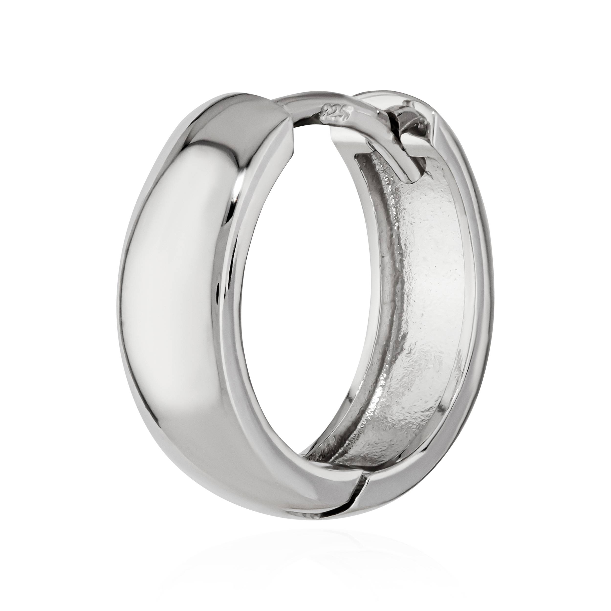 Singolo 925 classico argento sterling creolo pieghevole antiurto donna uomo - Foto 23 di 31