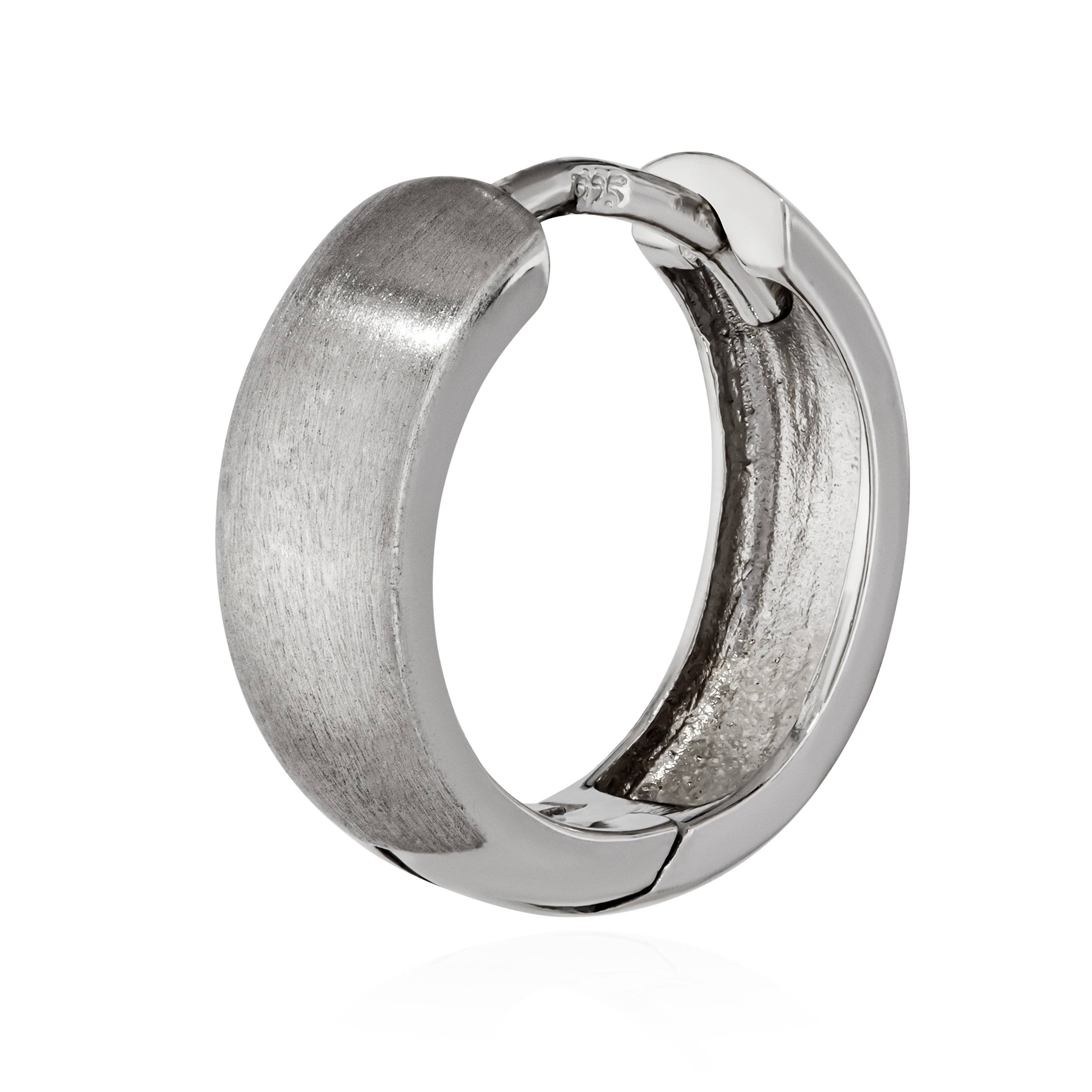 Singolo 925 classico argento sterling creolo pieghevole antiurto donna uomo - Foto 24 di 31