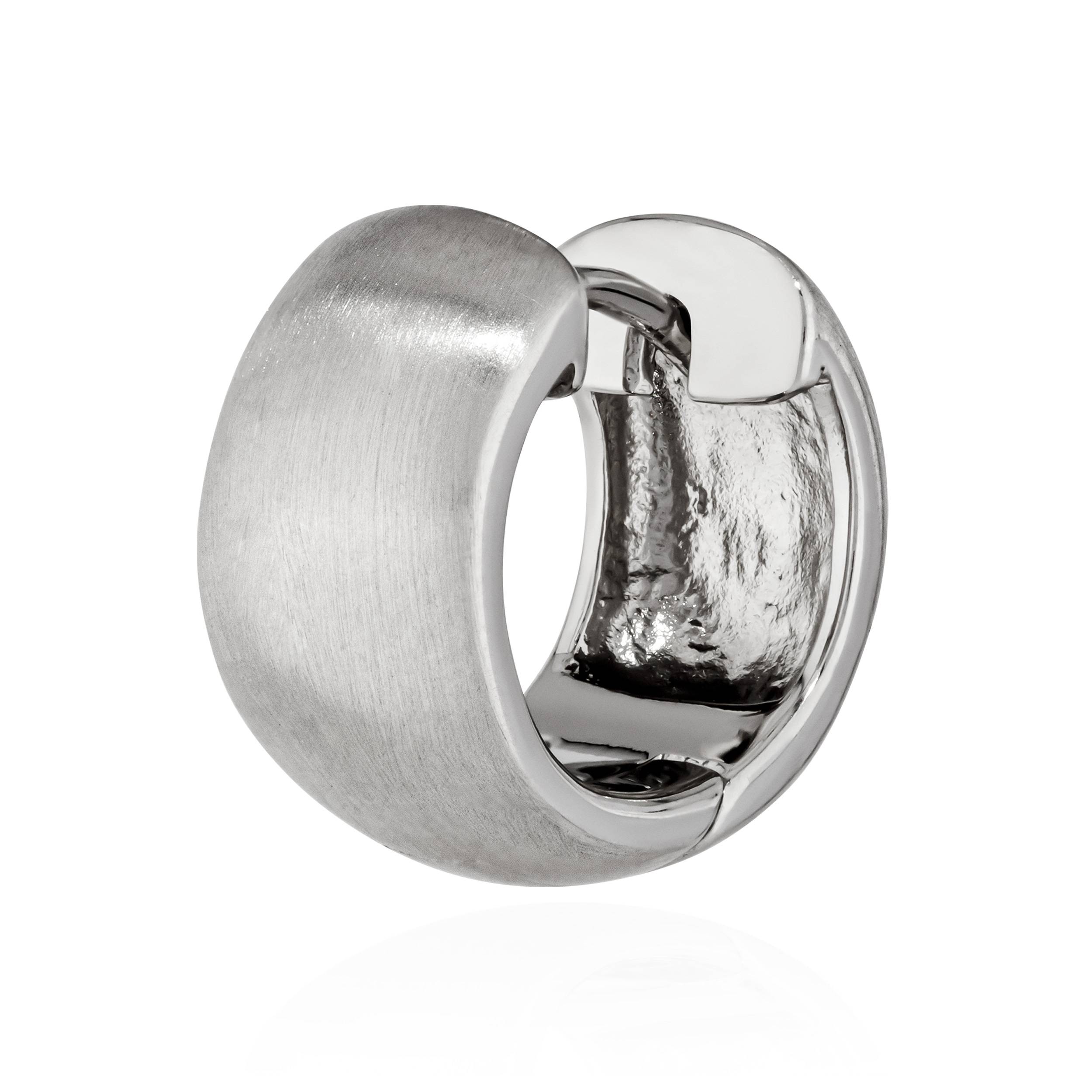 Singolo 925 classico argento sterling creolo pieghevole antiurto donna uomo - Foto 26 di 31