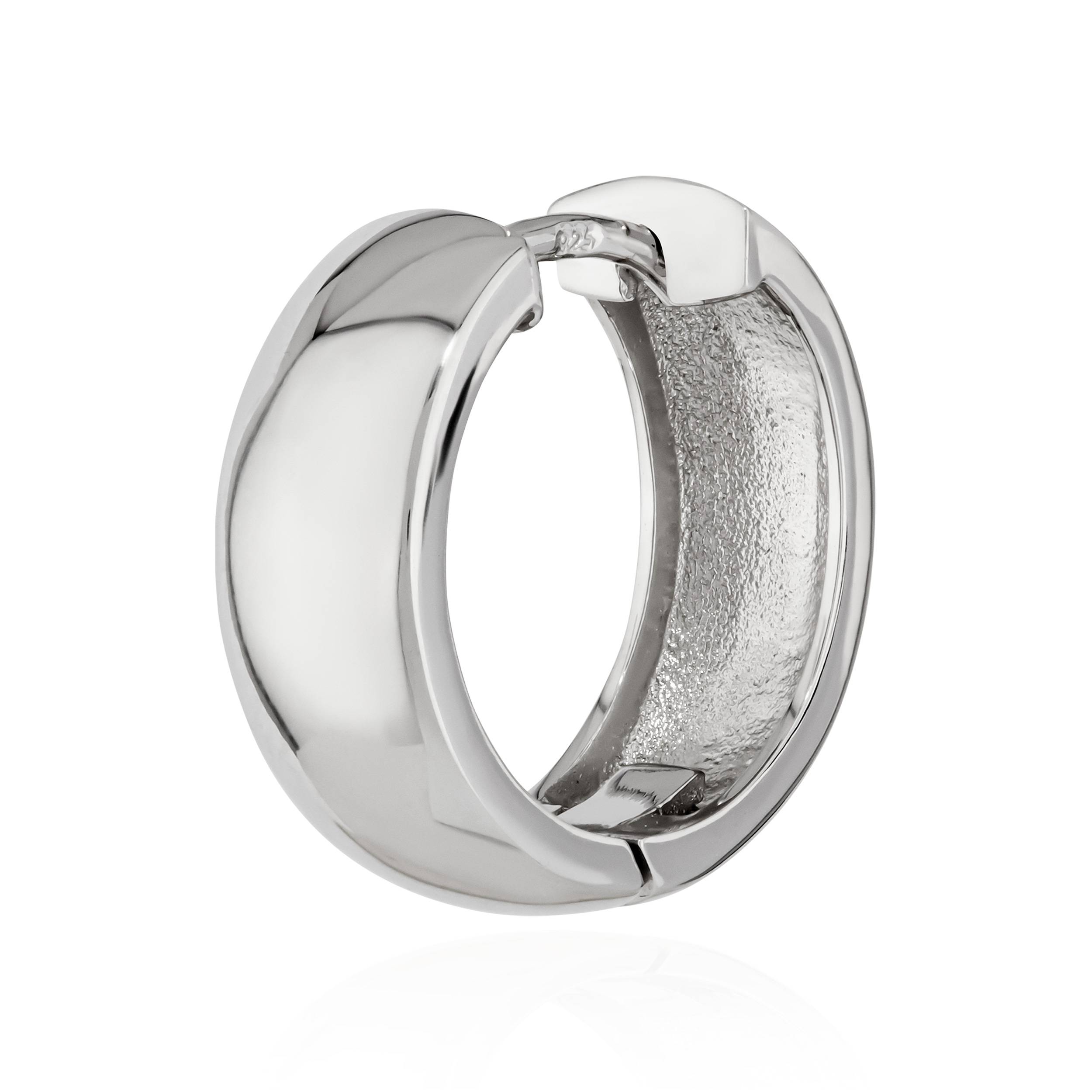 Singolo 925 classico argento sterling creolo pieghevole antiurto donna uomo - Foto 27 di 31