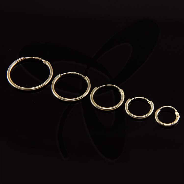 VERDADERO ORO amarillo ARO 8K 14K 18K PENDIENTES PAR o individual MUJERES NIÑOS